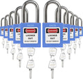 Green Keyed Alike Safety Padlocks, 10 Pack, 2 Keys Per Lock O890