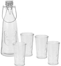 Glass Drinkware Set with Bottle Carafe and 4 Glass Tumbler Z190