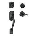 Matte Black Handleset with Single Cylinder Deadbolt and Accent Door Lever B94912