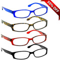 4 Pack Reading Glasses Black Tortoise Red Blue U521