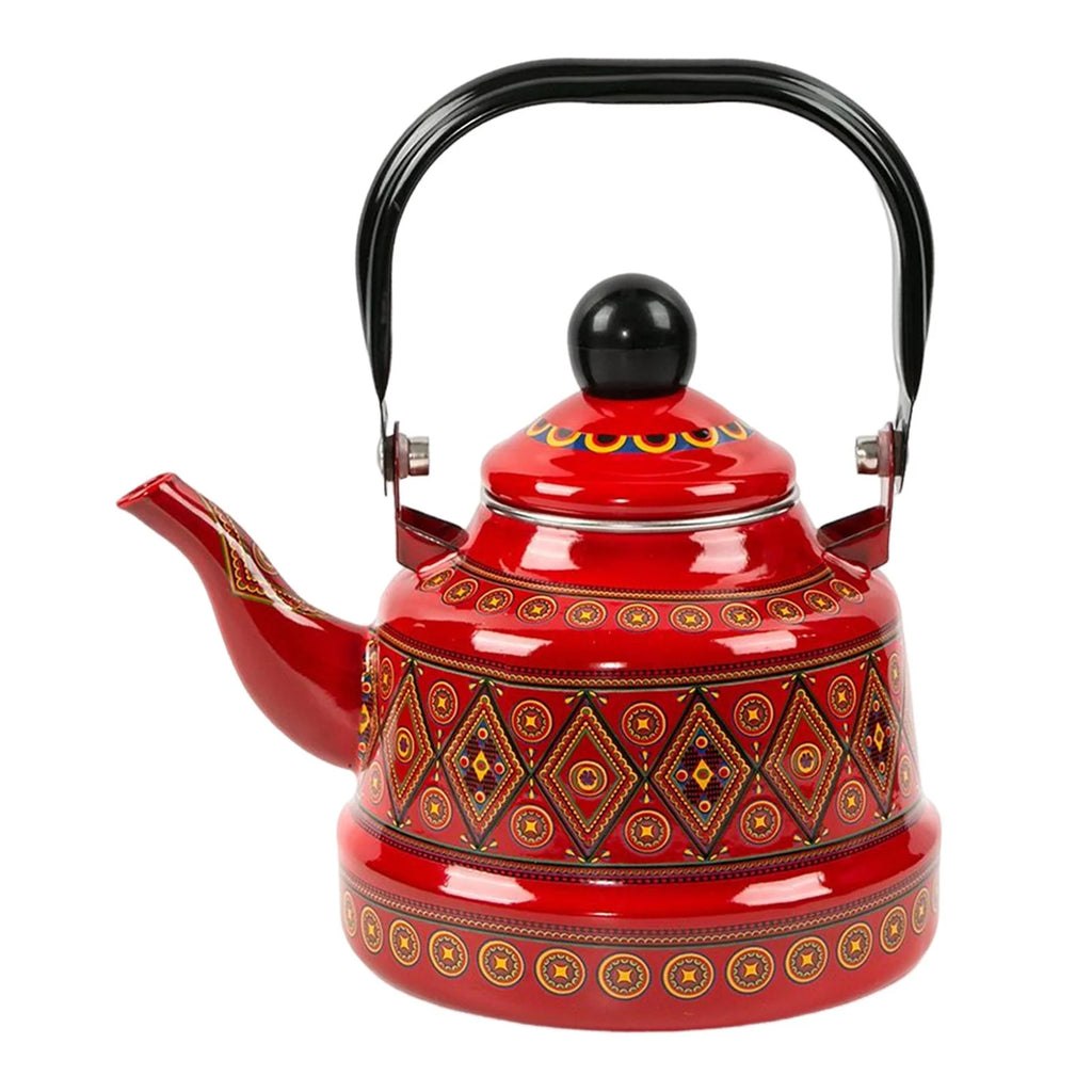 Red Enameled Tea Kettle L6954