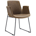 Brown Vinyl Leather Dining Armchair X4490