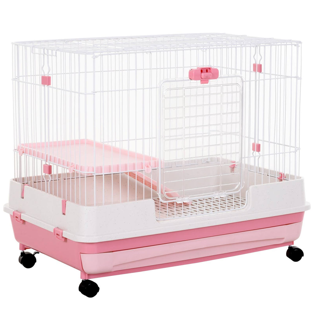 Indoor Rabbit Cage Small Animal House with Wheels L9595