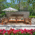 8pcs Patio Conversation Set with Acacia Wood Frame Q158