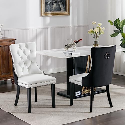 Beige Velvet Tufted Dining Chair with Button Back K796841