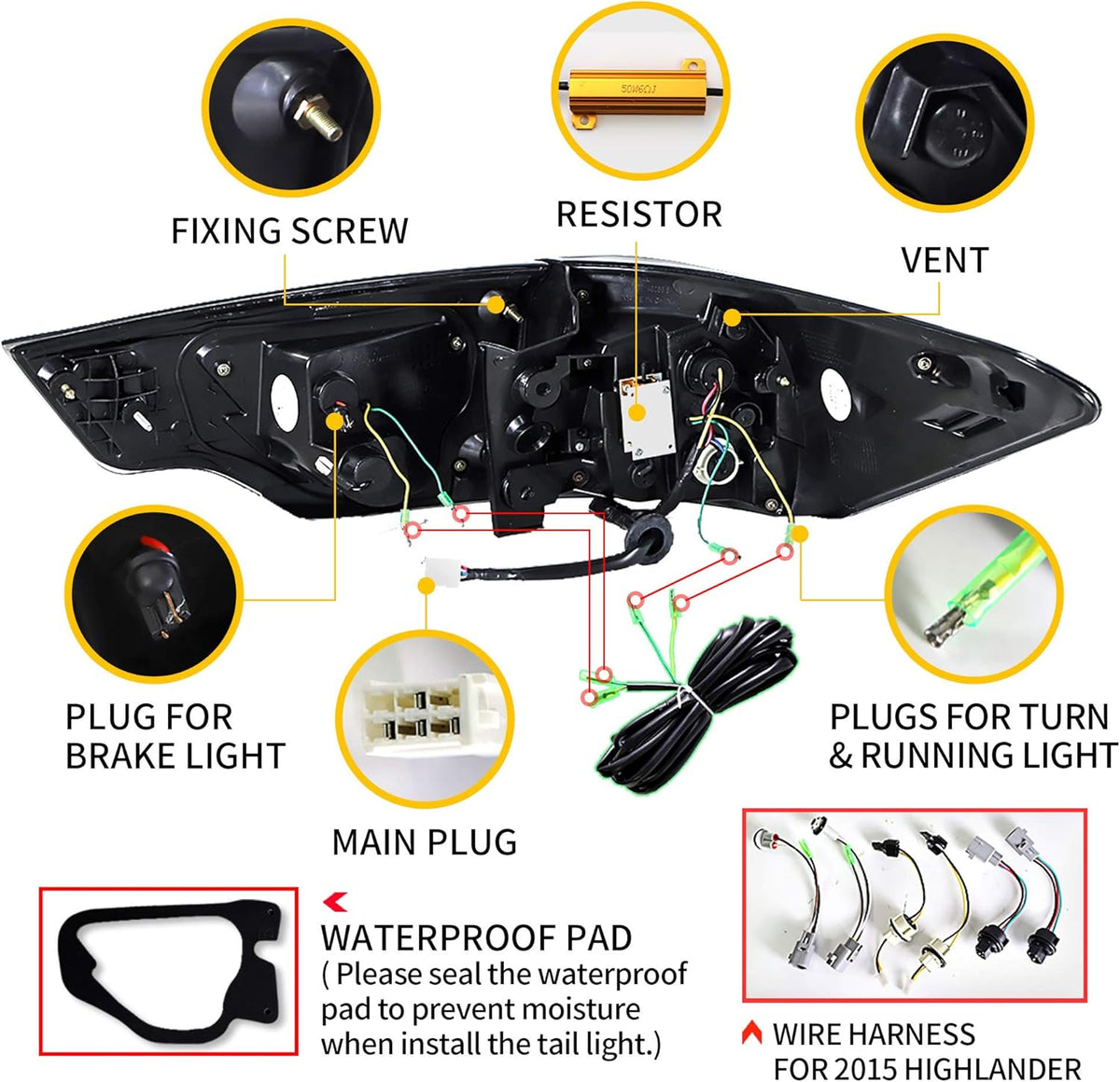 Smoked LED Tail Lights L9565