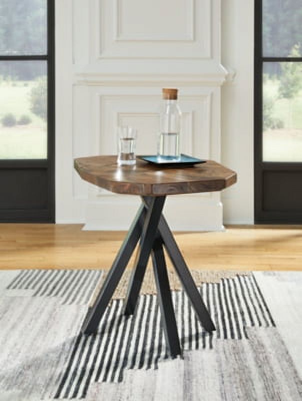 Brown/Black End Table S9106