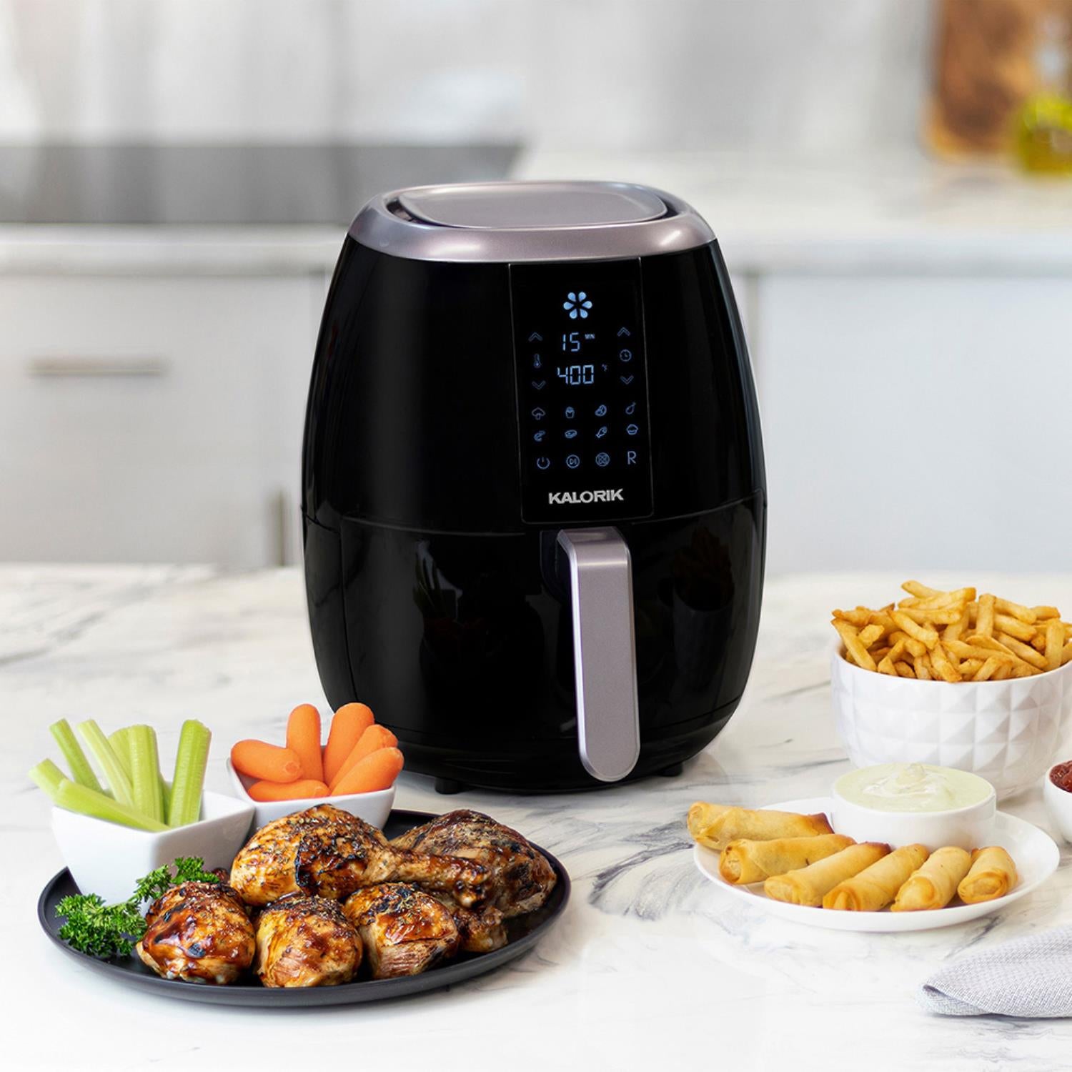 3.2 Quart Touchscreen Digital Air Fryer, Black B486529