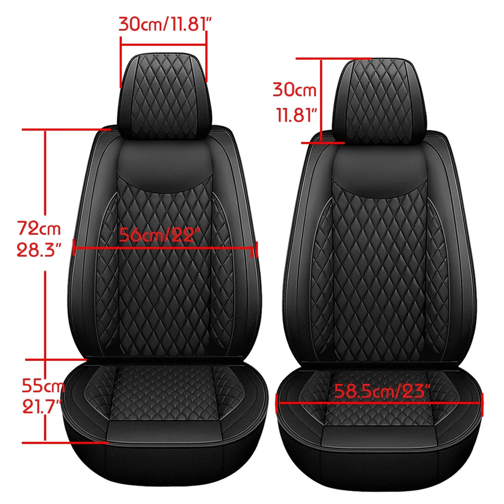 Black Waterproof Leather Full Set Car Seat Cover L550266