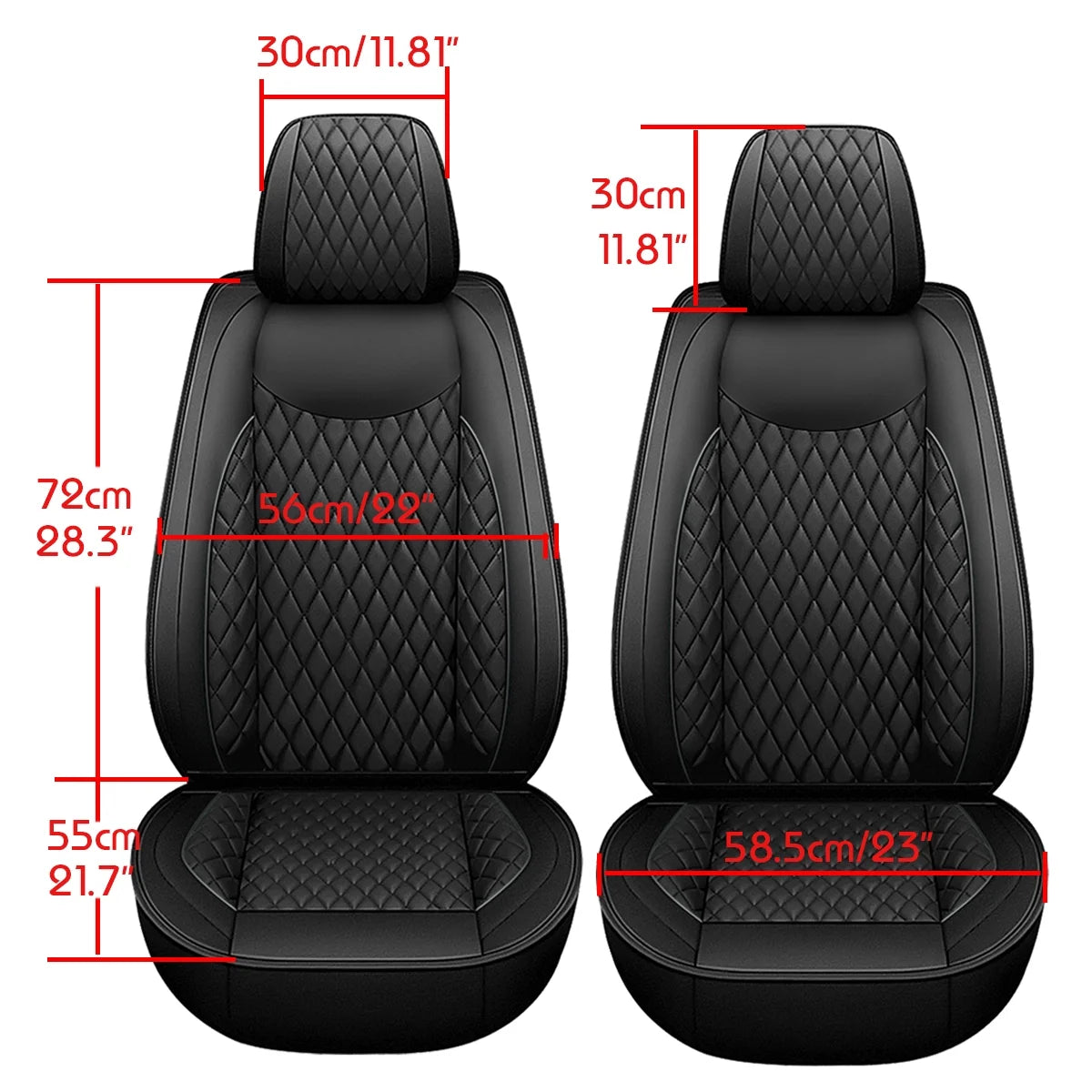 Black Waterproof Leather Full Set Car Seat Cover L550266