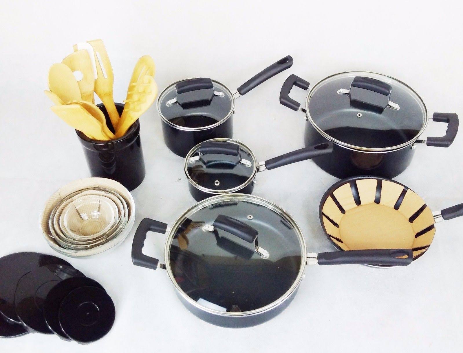 25-Piece Black Cookware Set W399253