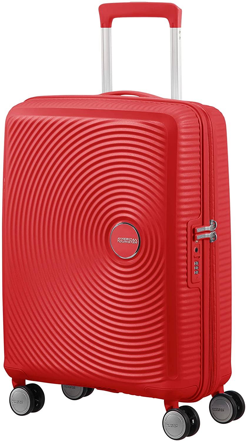 Coral Red Expandable Four-Wheel Cabin Suitcase 55cm Y928