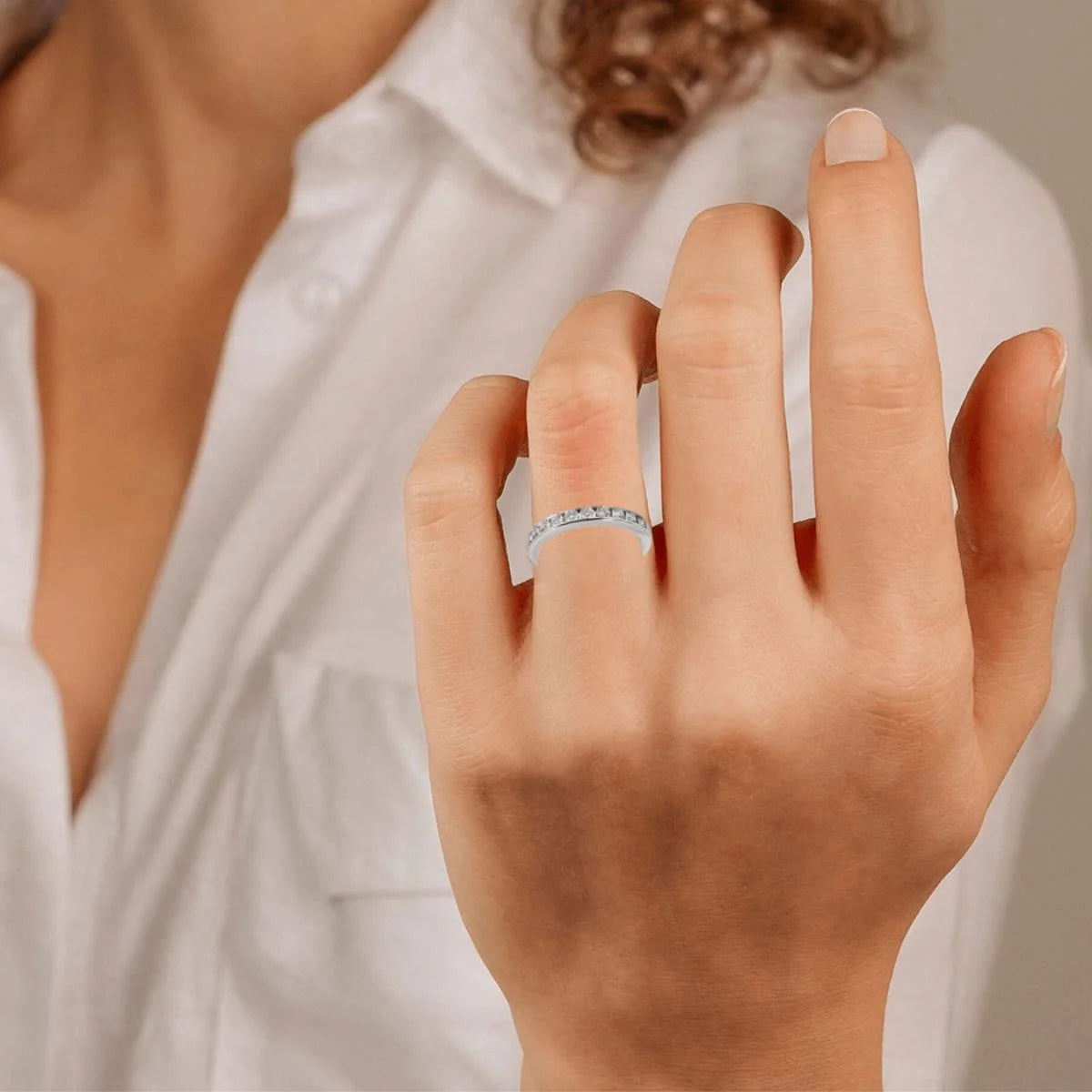 Platinum Diamond Wedding Band E7131