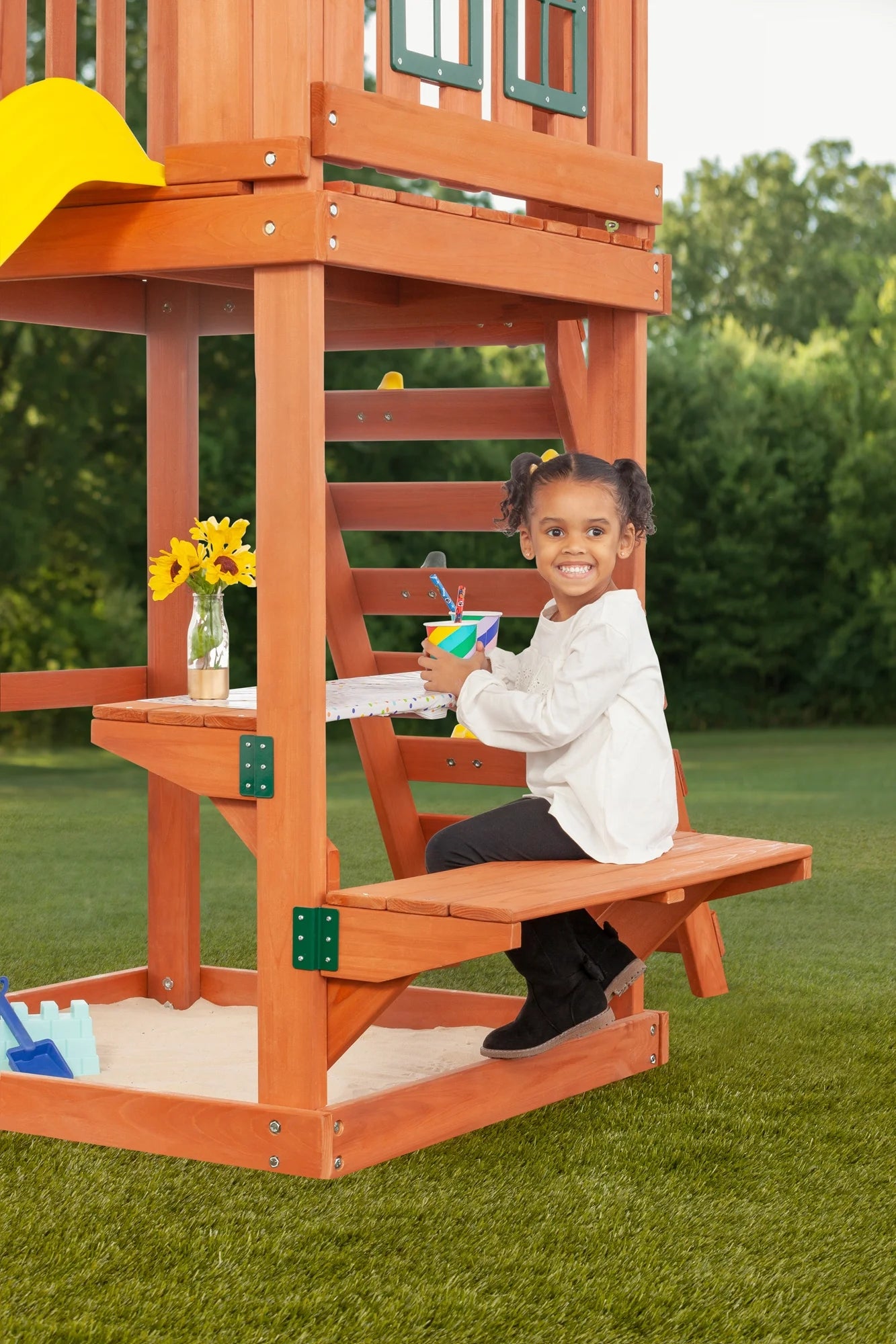 Cedar Wooden Swing Set P60443