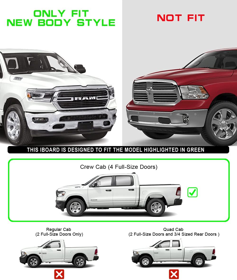 6in Running Boards for Dodge Ram 1500 Crew Cab O906