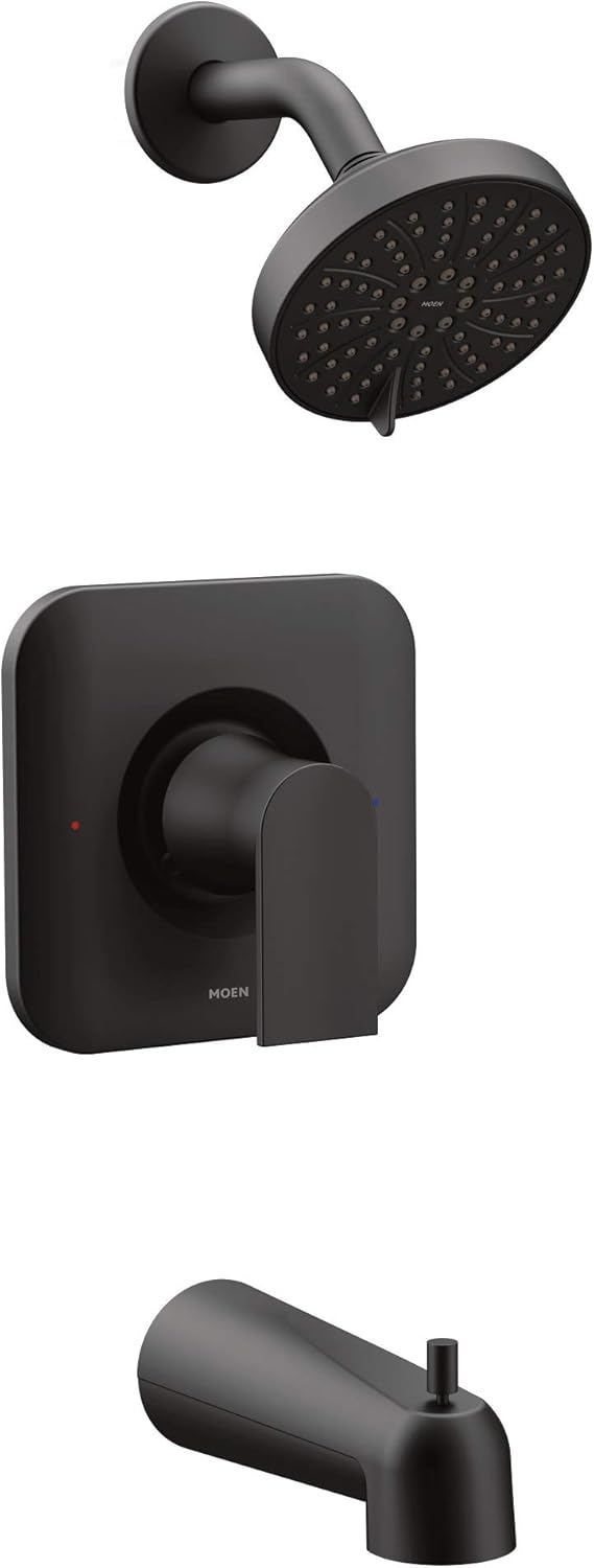 Matte Black Modern Tub and Shower Trim S904267