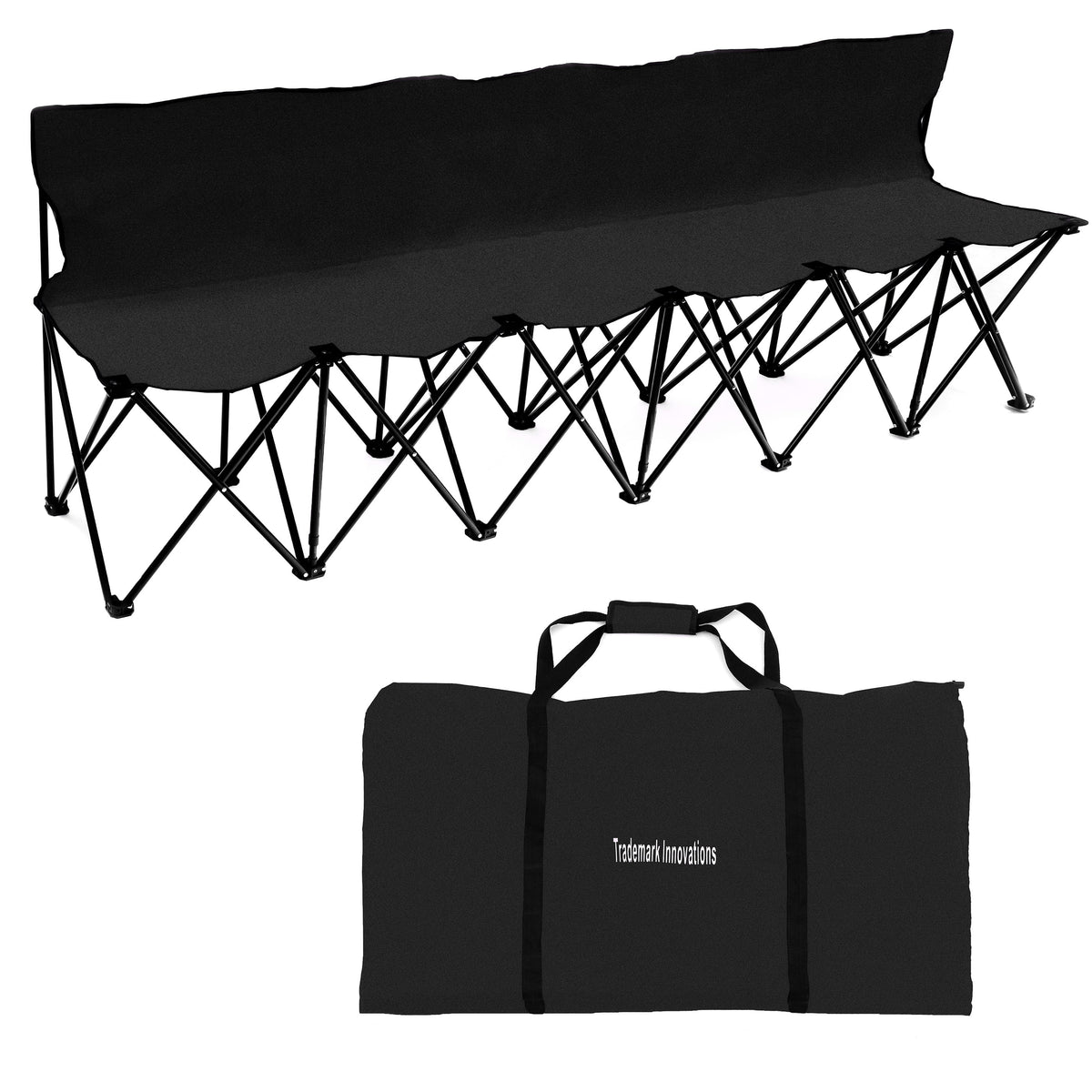 6-Person PVC Folding Sideline Bench with Back S42541