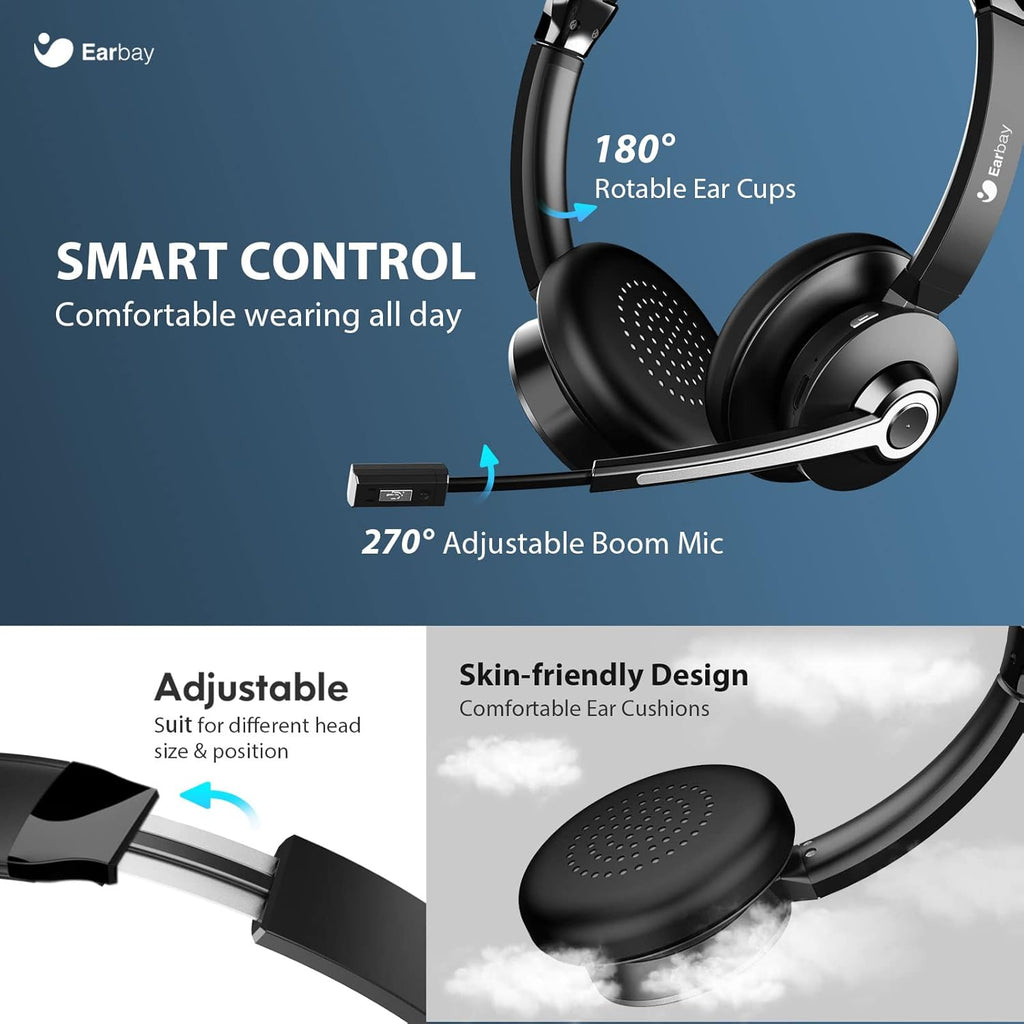 Wireless Bluetooth Headset with Microphone and USB Dongle K573