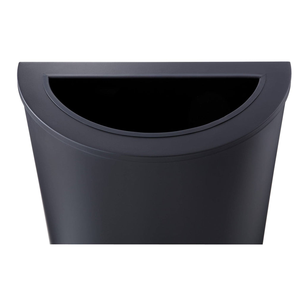 Black 12.5 gal Powder-Coated Steel Trash Can W894