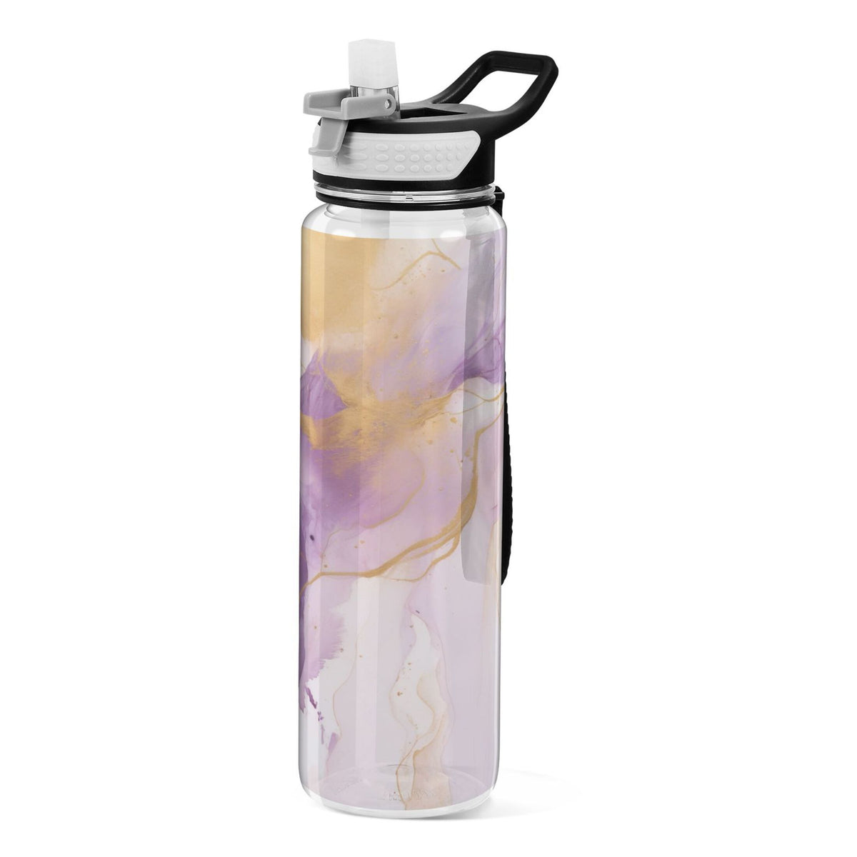 Purple and Gold Marble 32oz Tritan Leakproof Water Bottle with Straw Q755871