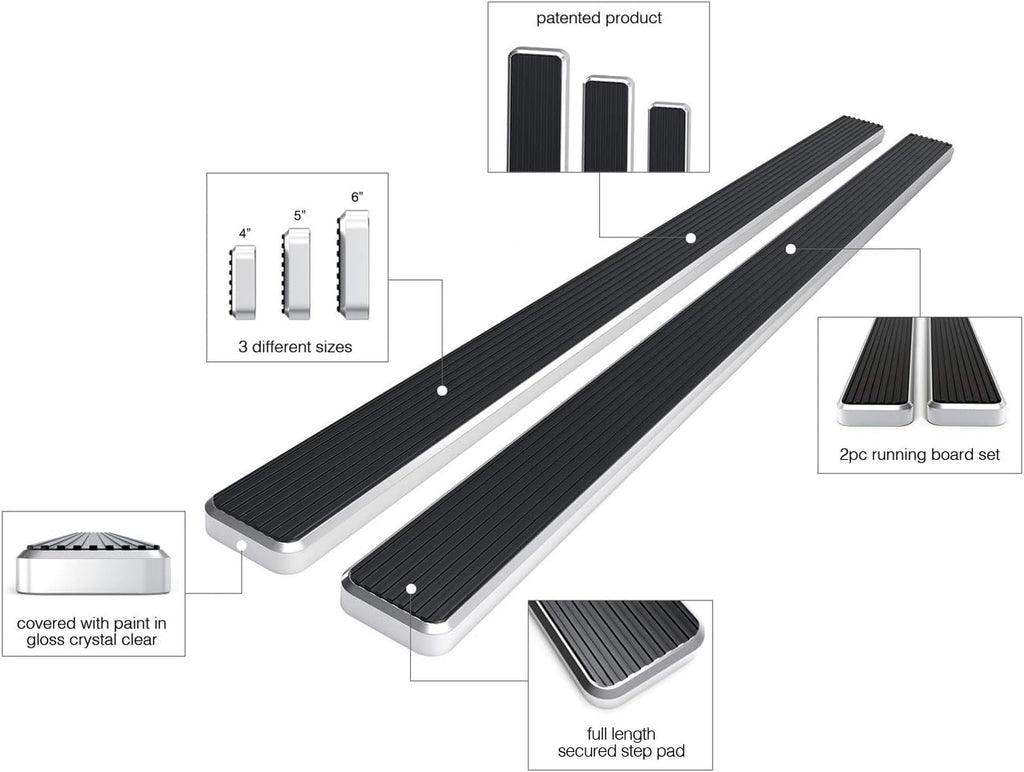 6in Running Boards for Dodge Ram 1500 Crew Cab O906