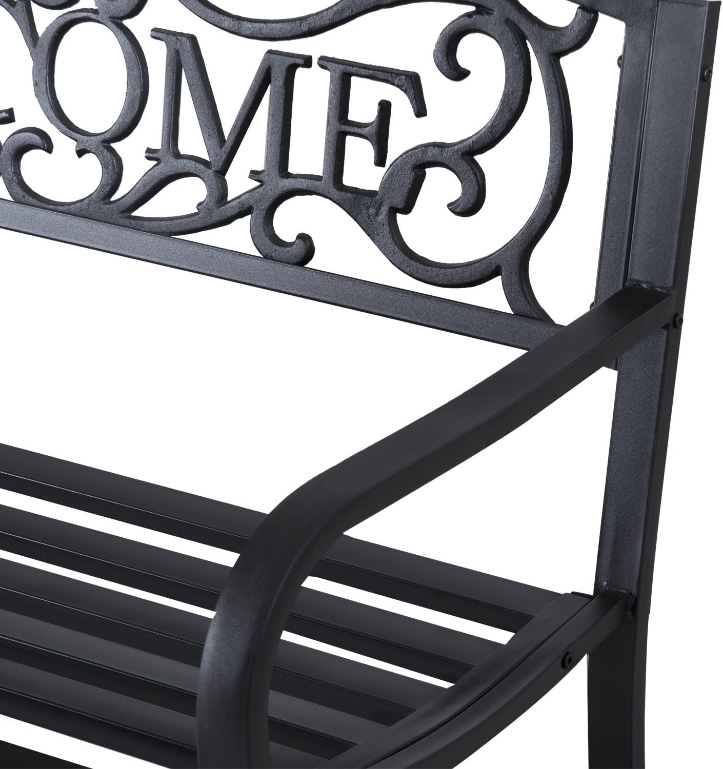 50 2-Person Garden Bench Loveseat with Cast Iron Decorative Vines G8020
