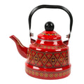 Red Enameled Tea Kettle L6954