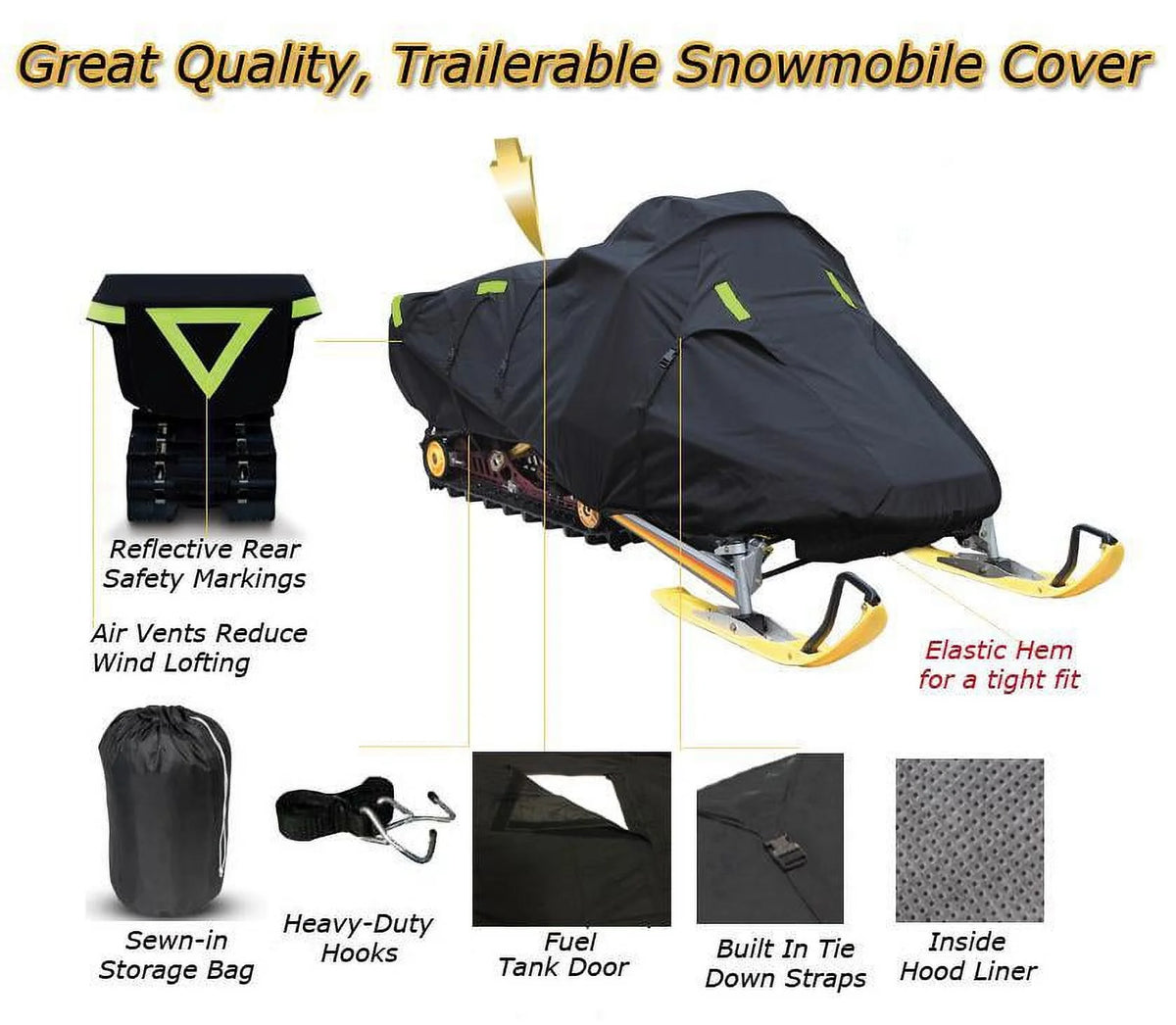 Trailerable 600 Denier Snowmobile Cover O2979