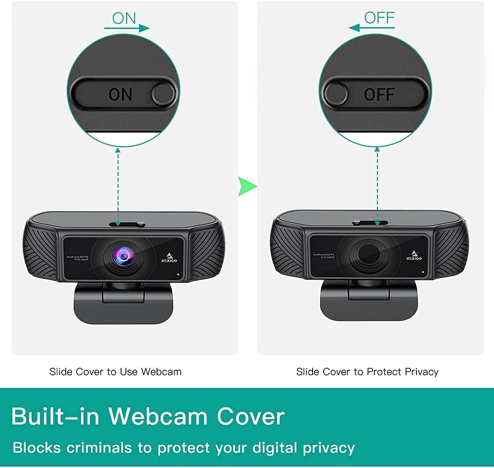 1080P Webcam with Microphone and Privacy Cover C562