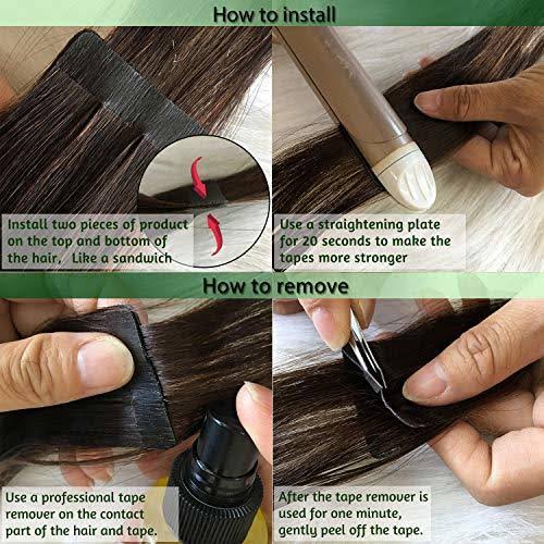 24 inch Tape in Hair Extensions Balayage Dark Brown to Light Brown X361076