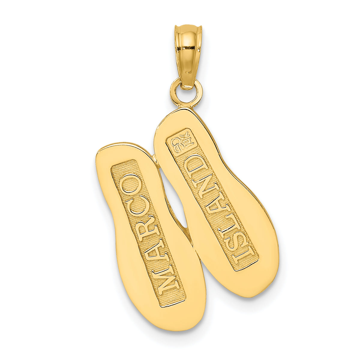 14k Yellow Gold Flip Flop Sandals Pendant 7x13mm R203