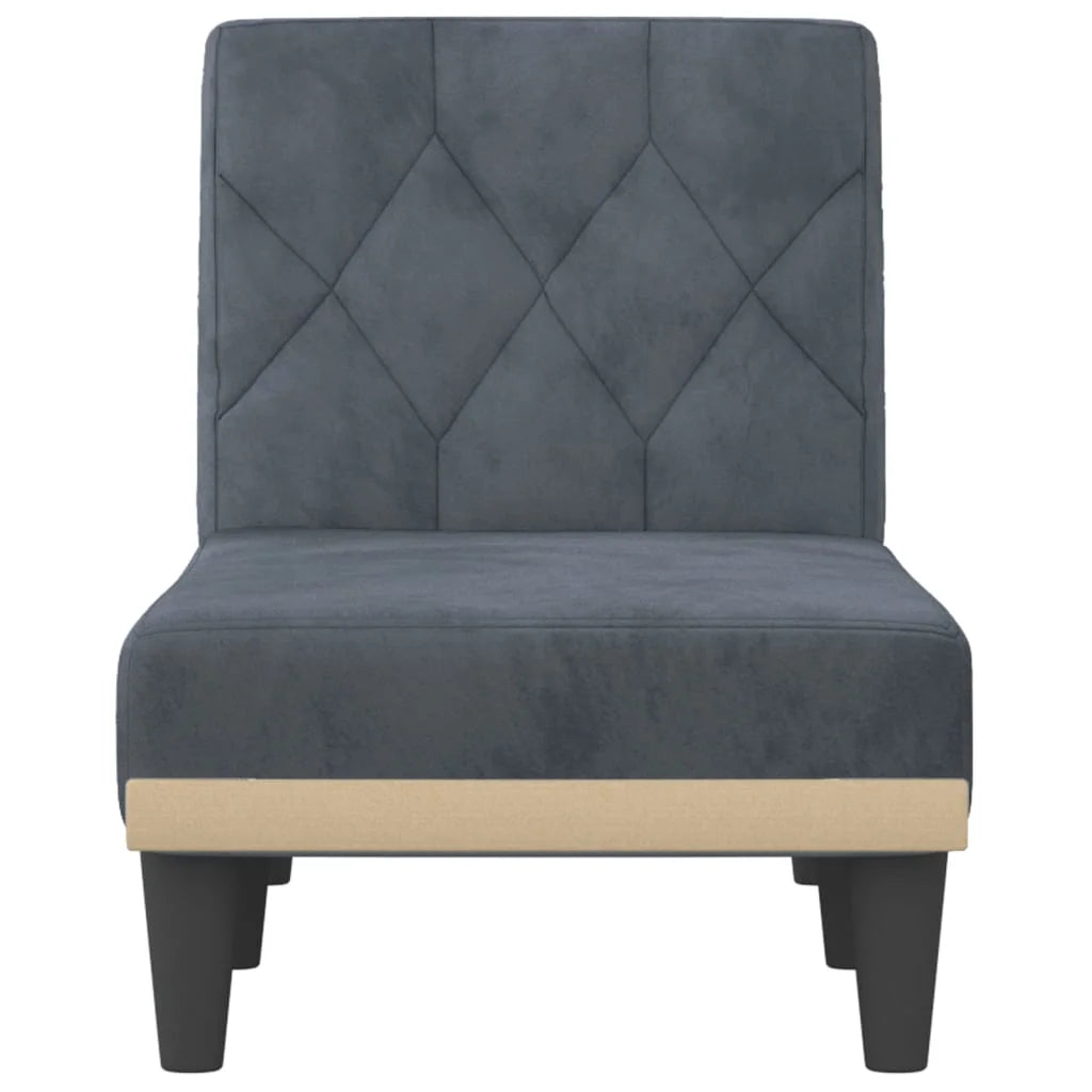 Dark Gray Velvet Chaise Longue P4378