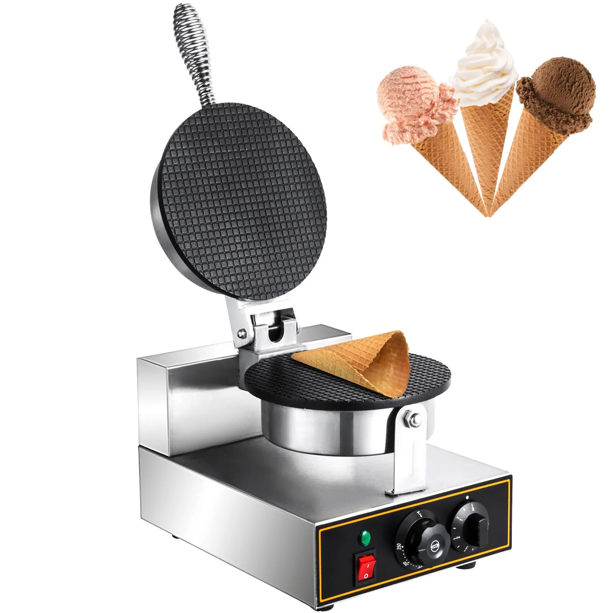 1000W Nonstick Stainless Steel Egg Roll Machine with Adjustable Temperature and Time Control, 10x13 inch, Black 110V H23736
