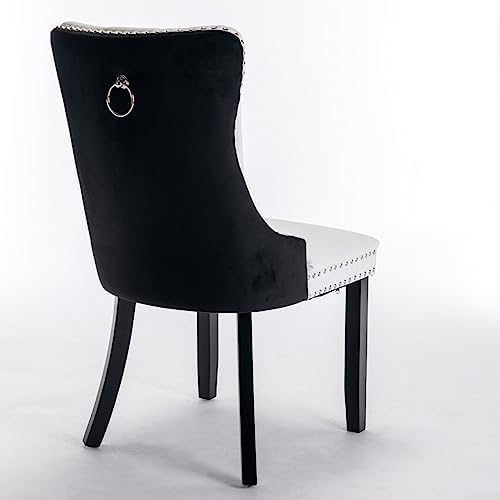 Beige Velvet Tufted Dining Chair with Button Back K796841
