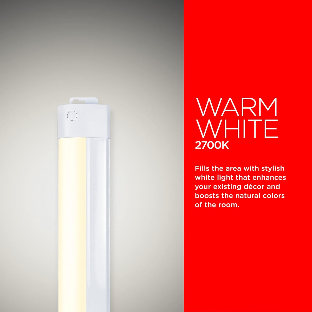 LED 36in Wi-Fi Smart Under Cabinet Lighting Fixture, Dimmable, Plug-in, Linkable, 2700K J26599