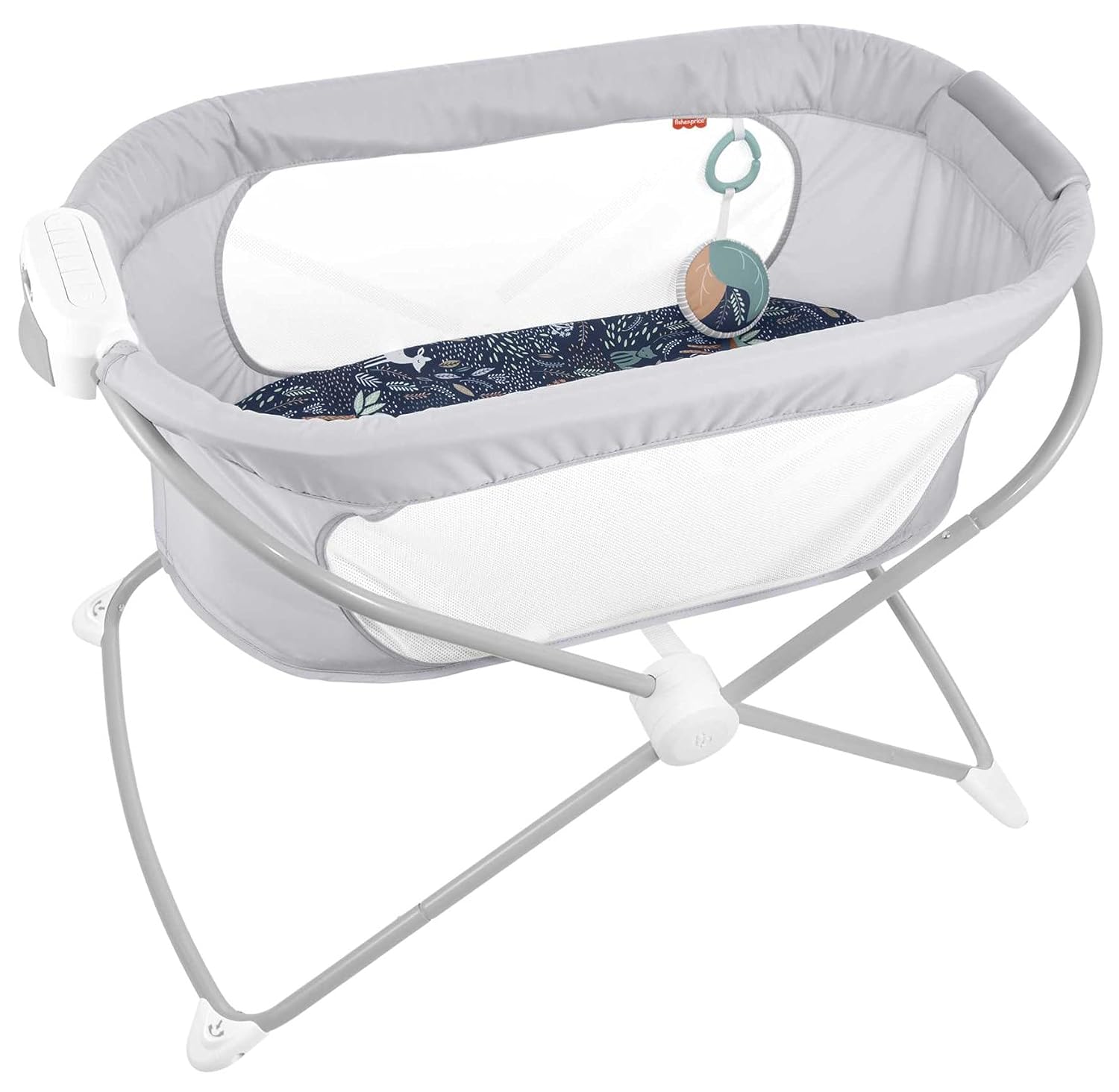Folding Portable Baby Bassinet with Calming Vibrations and Music C52097