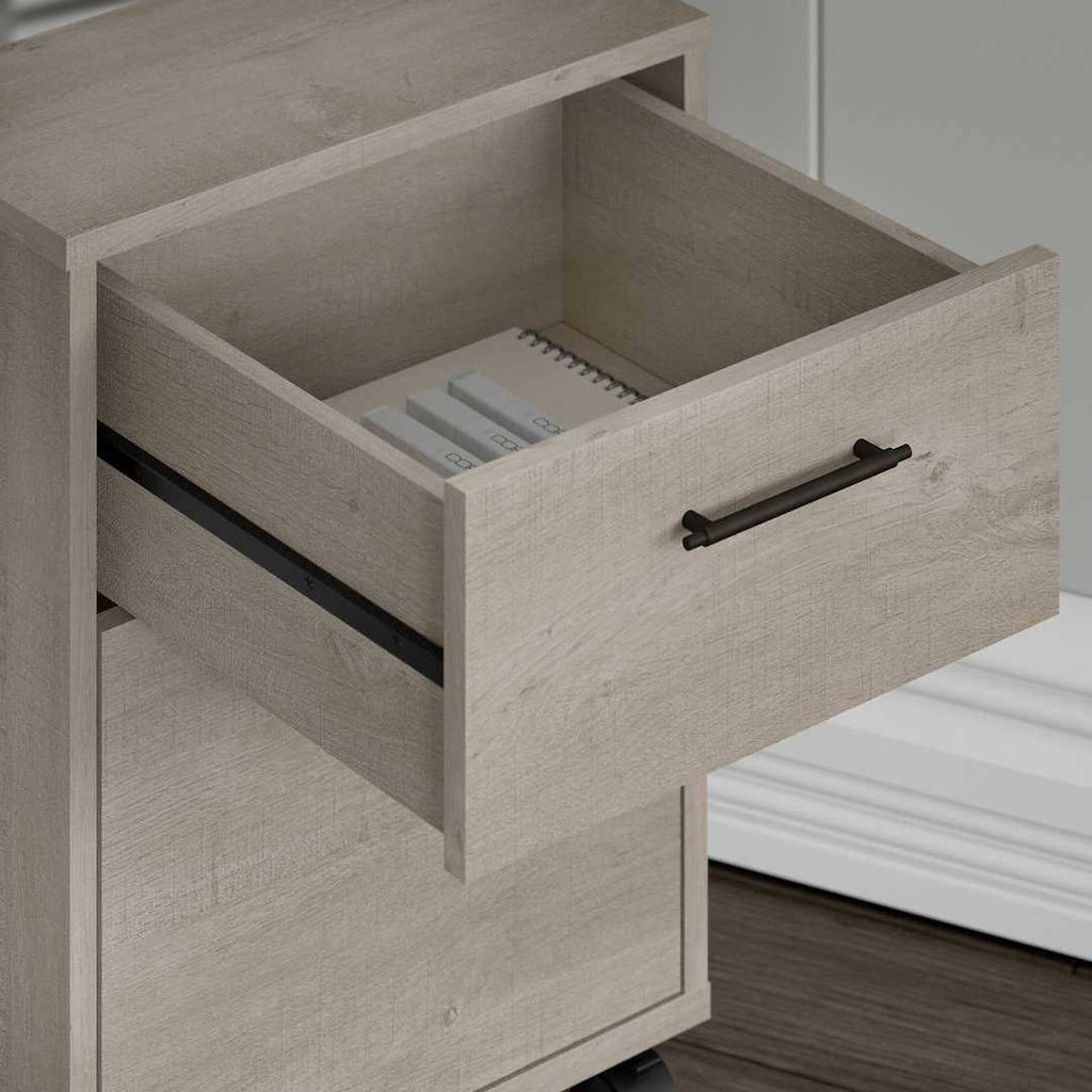 48w Writing Desk with 2 Drawer Mobile File Cabinet in Bing Cherry D911234