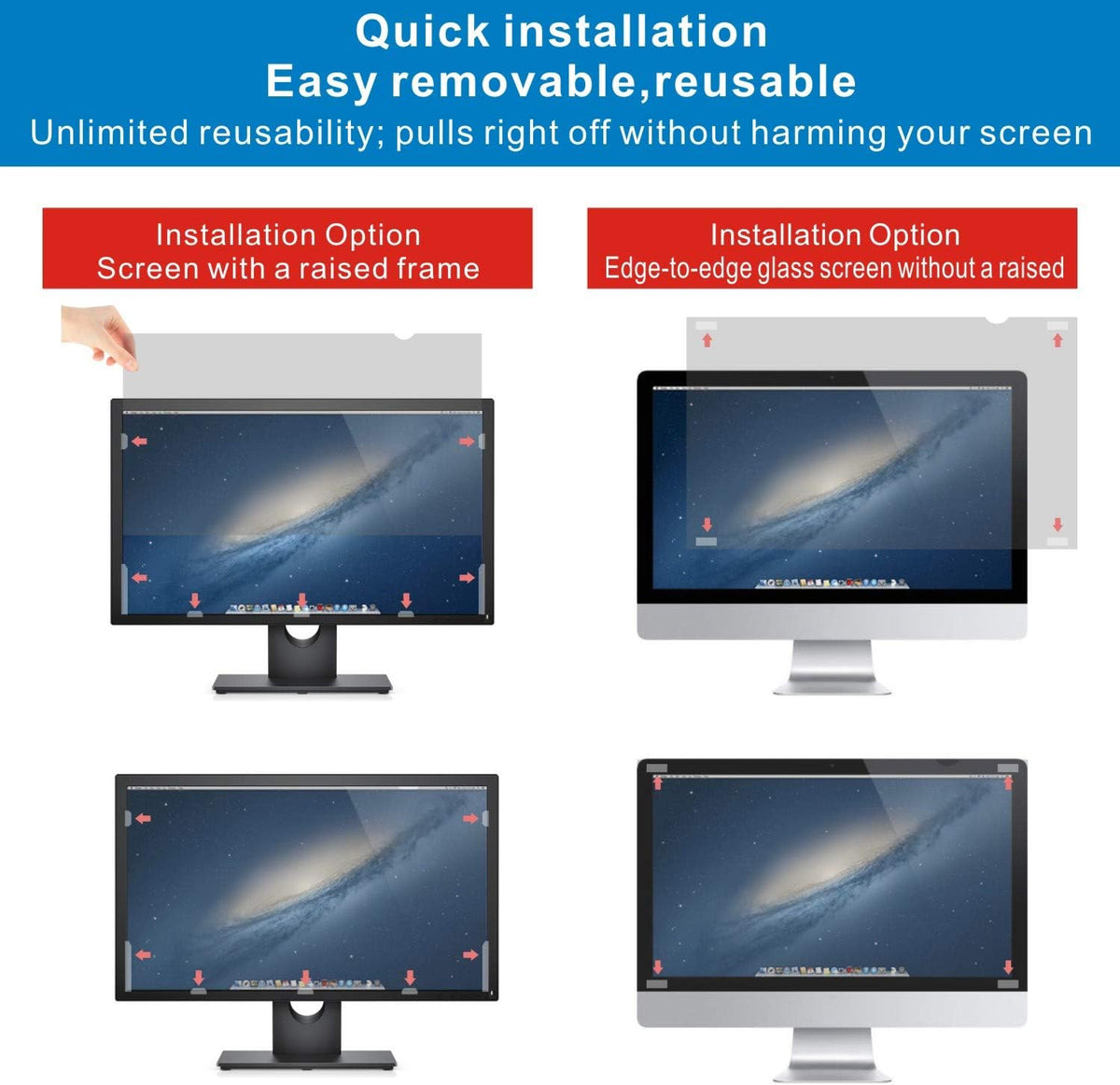 24-Inch Widescreen Monitor Privacy Screen Filter, Pack of 2 U532