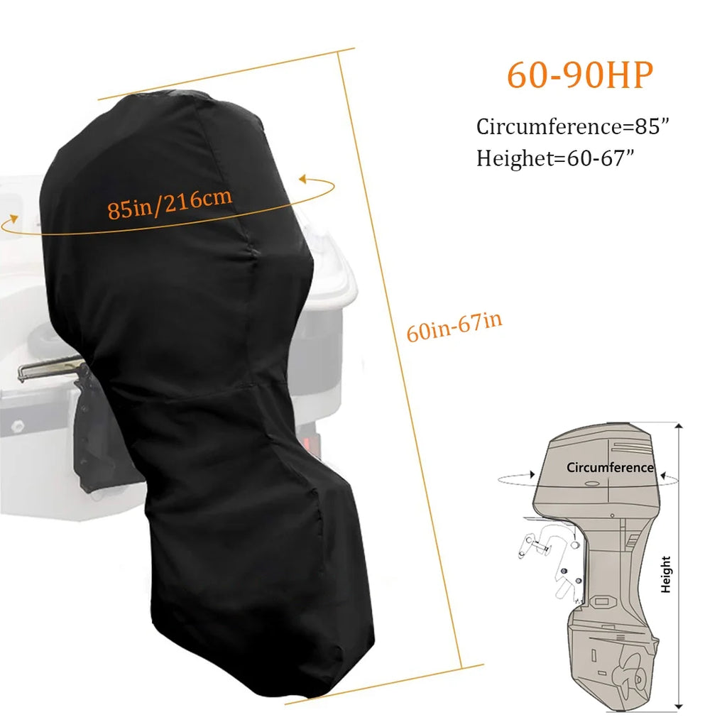 Waterproof 600D Oxford Black Outboard Motor Cover B148