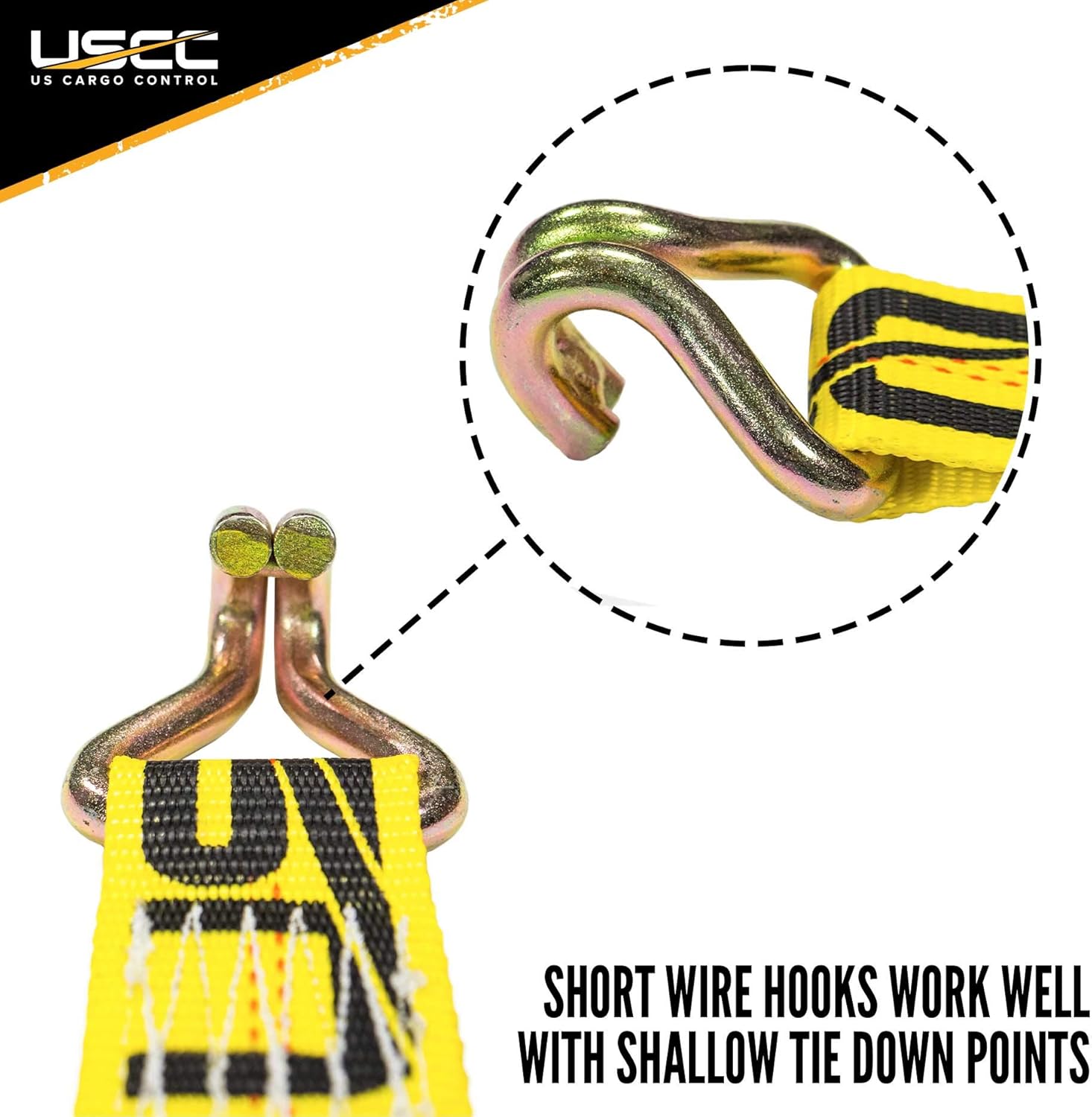 2 Inch x 27 Foot Yellow Ratchet Straps 4 Pack A48642