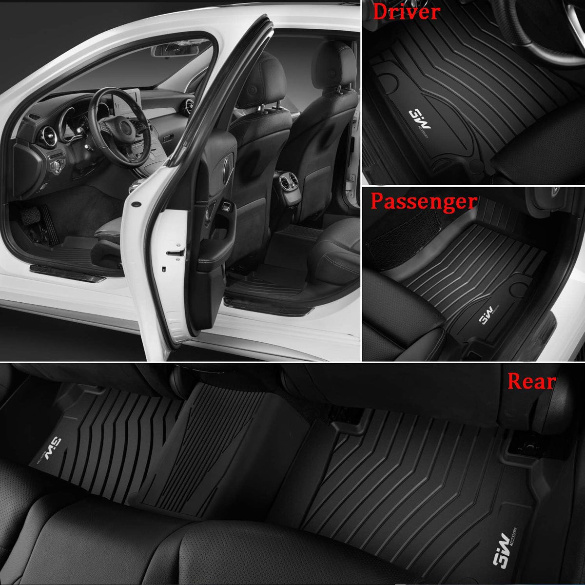 Black All Weather Heavy Duty Trunk Mat for Benz GLC F656