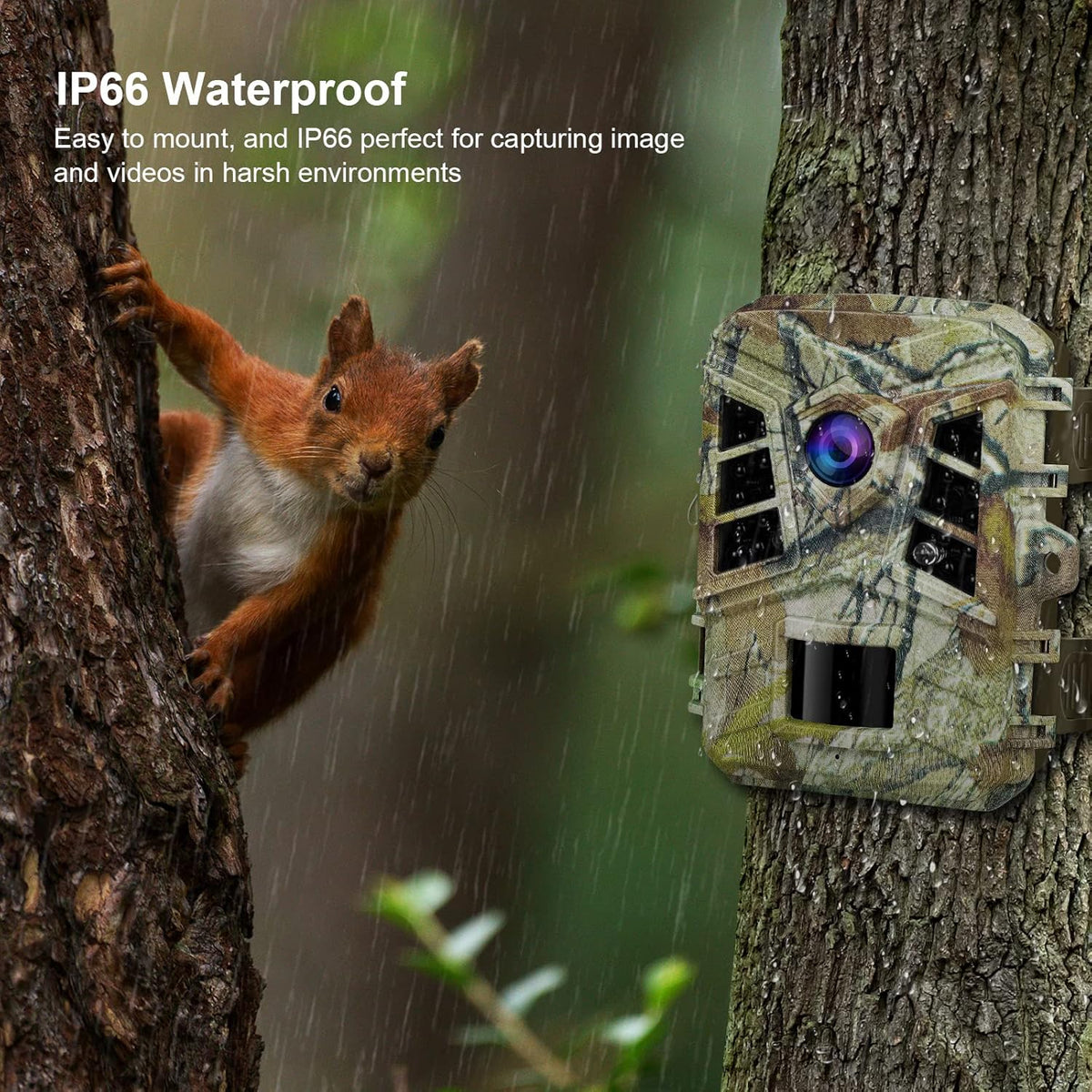 20MP 1080P Game Camera 120° Wide-Angle Motion Sensor IP66 Waterproof Hunting Cam Pack of 2 C679