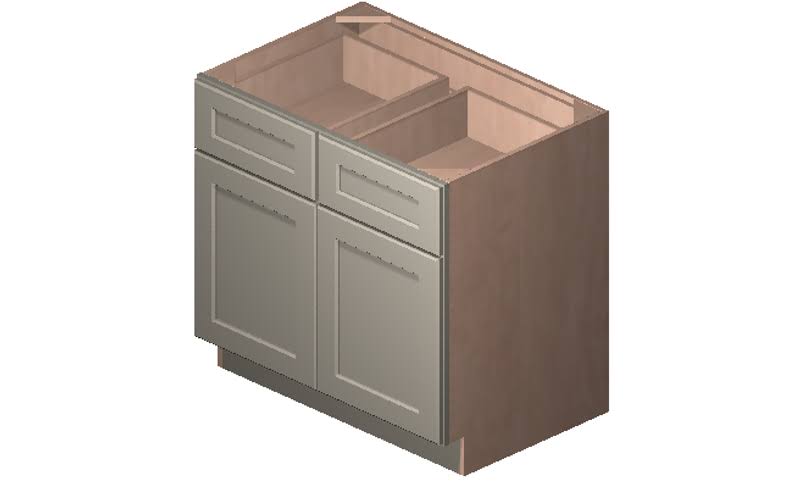 2 Doors 2 Drawers 1 Shelf Base Cabinet Q11531