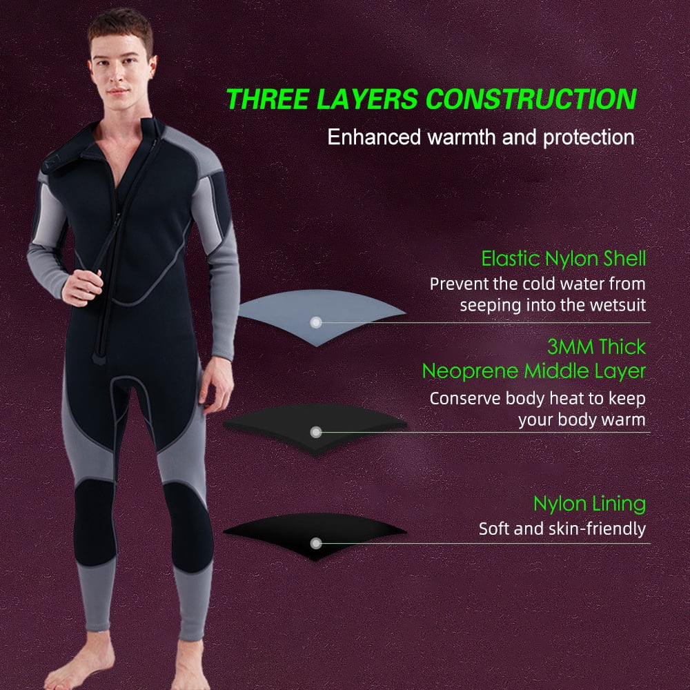 3mm Neoprene Front Zip Full Body Diving Wetsuit A812716