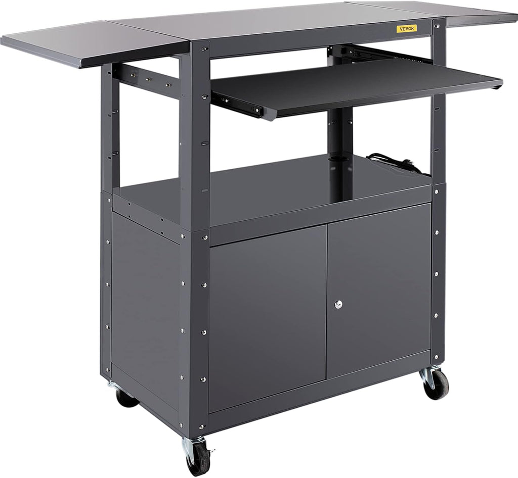AV Cart with Locking Cabinet, Height Adjustable Media Cart D966391
