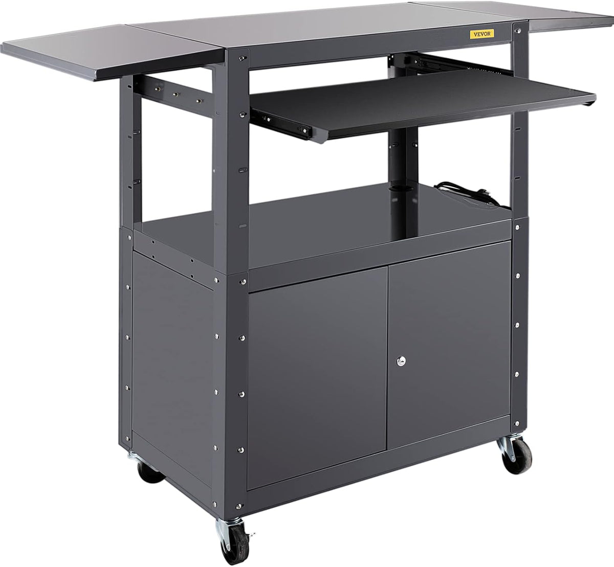 AV Cart with Locking Cabinet, Height Adjustable Media Cart D966391