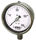 4" Dial Stainless Steel Liquid Filled Pressure Gauge 0 to 200 PSI S4921