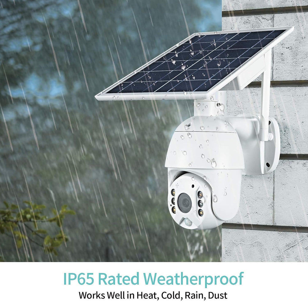 Wireless WiFi Outdoor Security Camera Solar Battery Power Spotlight Night Vision IP65 Waterproof PIR Motion Detection 2-Way Talk Micro SD Card Cloud Storage W939