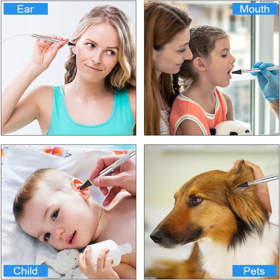 Digital Otoscope with 4.5 Inches Screen, 3.9mm Ear Camera, 6 LED Lights, 32GB Card, Ear Wax Removal Tool, 2500 mAh Rechargeable Battery, Pack of 2 A8547