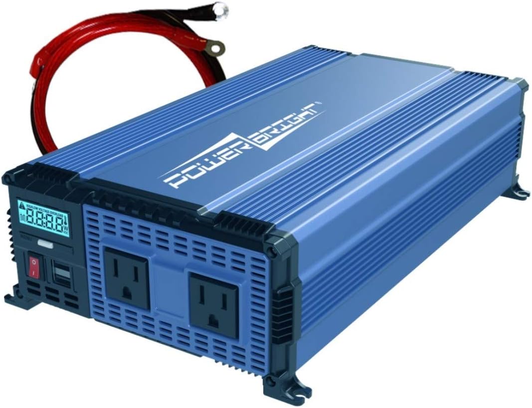 4000 Watts Modified Sine Wave Power Inverter 12V to 110V DC to AC Converter with Dual AC Outlets and 2 USB Ports D2734